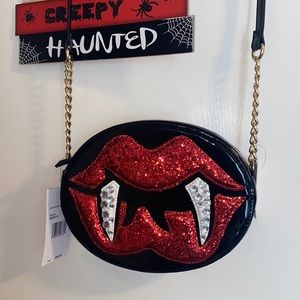 Red Lips with Fangs Crossbody